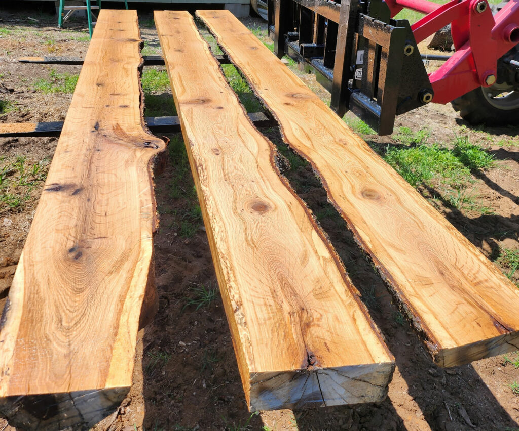 Live edge white oak slabs